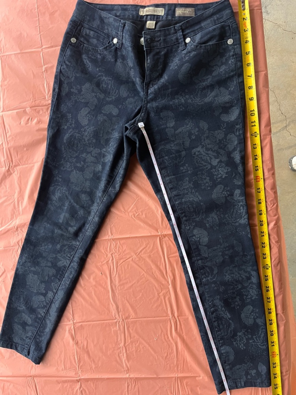 Marc By Marc Jacobs Navy Floral Jacquard Skinny Jeans